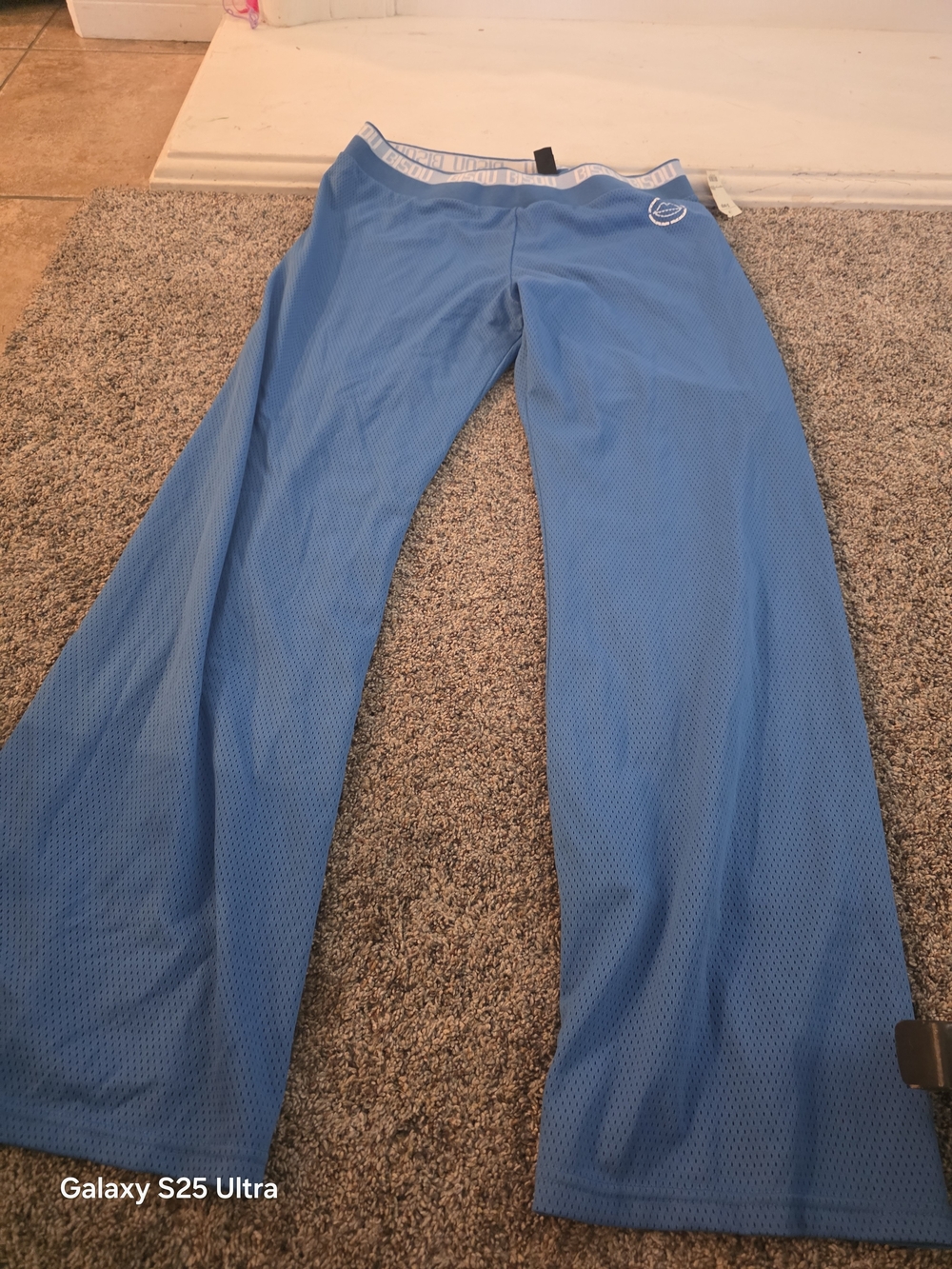 Bisou Bisou Light Blue Mesh Track Pants
